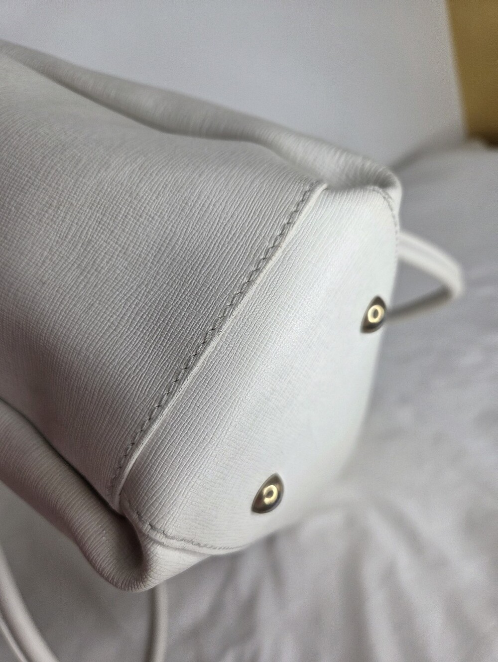Furla Ivory Top-Handle Tote with Gold Accents - Picture 10 of 14